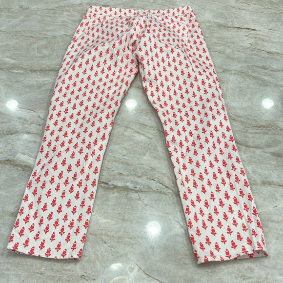 J CREW Cropped Matchstick Jeans Pink and White Thistle Print Size‎ 25 - Picture 3 of 9